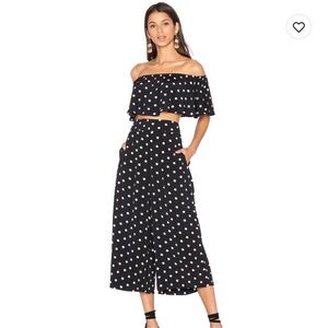 LIKE NEW! House of Harlow 1960 x Revolve Bree Crop & Mona Pants in Polka Dot